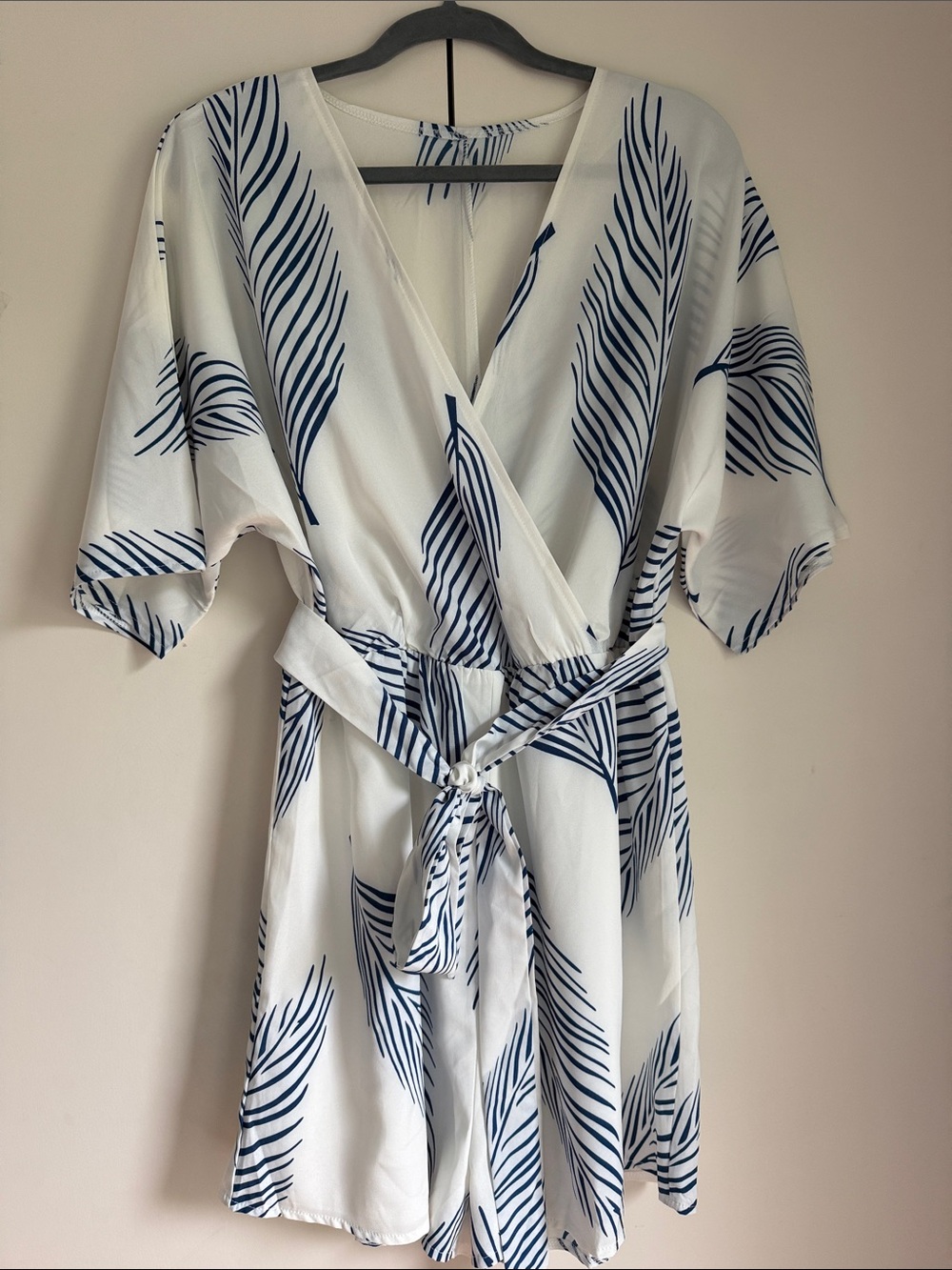 SHEIN White Top with Navy Trim